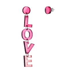 Серьги «LOVE», оргстекло, переработанный пластик