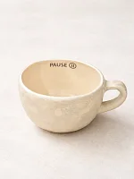 Кружка ручной работы Мастерская Виктории Нор «Pause», белая перламутровая, керамика, 350мл