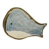 Брошь ручной работы «Рыбка», голубая, керамика