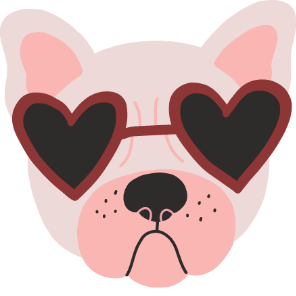 3D Стикер на телефон «Собачка в очках», розовый, объёмный, 3 см, фото 1.