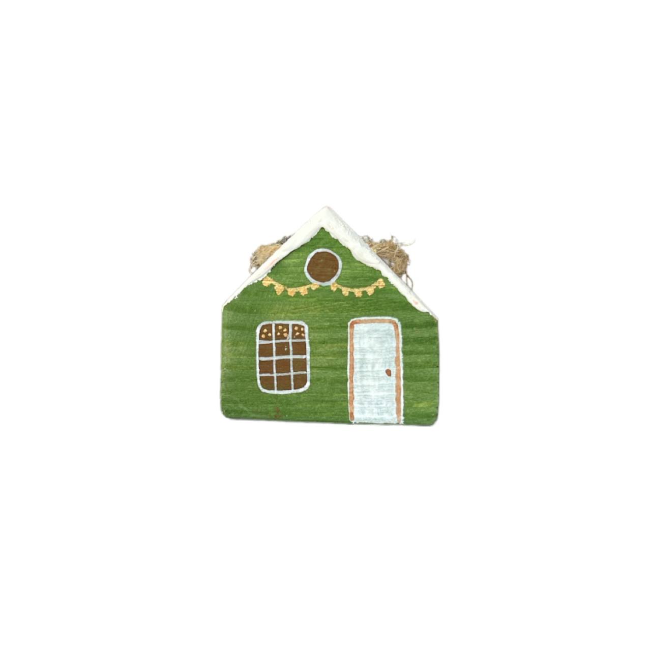 Ёлочная игрушка из дерева «Зелёный домик»