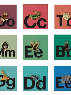 Набор металлических значков Heart of Moscow «Московский зоопарк», 9 шт, серия Зоопарк