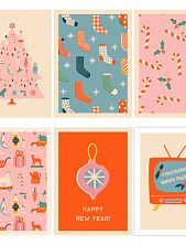 Набор открыток DARI DARI ретро на Новый год №7, 6 шт.