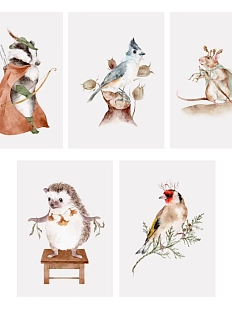 Набор тетрадей Наталья Филипович «Лесные зверята» 5 шт., А5, 40 листов