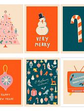 Набор открыток DARI DARI ретро на Новый год №6, 6 шт.