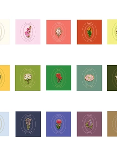 Большой набор металлических значков Heart of Moscow «Цветы №1», 15 шт, серия Цветы