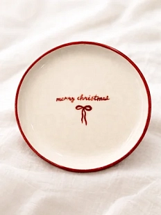 Тарелка ручной работы Йеллоускуп «Merry christmas», керамика, 15 см