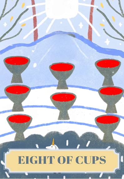 Открытка Таро Восьмерка Кубков (Eight of Cups), фото 1.
