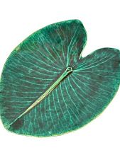 Тарелка ручной работы Керумбия в форме листа «Кувшинка», керамика, 21 см