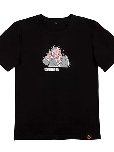 Футболка «Old school wordle / Жопа», М жен., черный