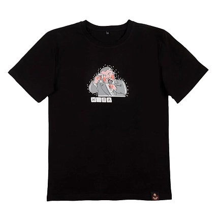 Футболка «Old school wordle / Жопа», М жен., черный, фото 1.