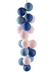 Гирлянда из нитяных шариков сине-бело-голубая