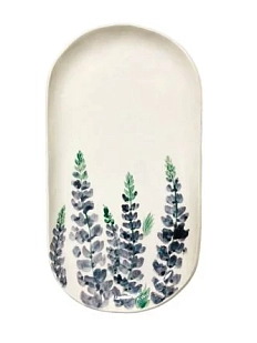 Блюдо ручной работы Верба керамика «Лаванда», овальное, керамика, 20 см