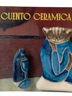 Брошь ручной работы Алиса Меренфельд Котики. Любительница абсента, керамика