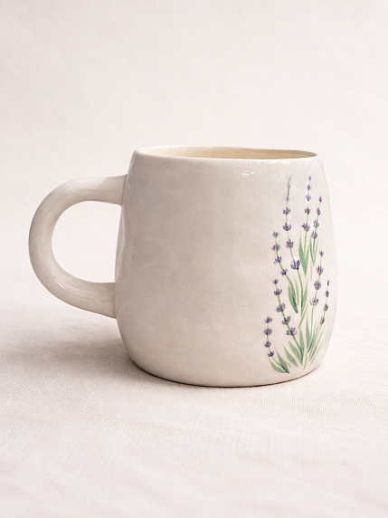 Кружка ручной работы Верба керамика бочонок «Лаванда», керамика, 300 мл, фото 2.