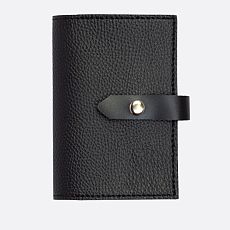 Обложка органайзер для документов с ремешком Kokosina bags, искусственная, чёрный