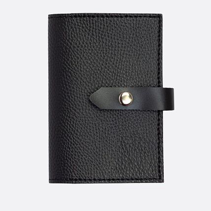 Обложка органайзер для документов с ремешком Kokosina bags, искусственная, чёрный, фото 1.