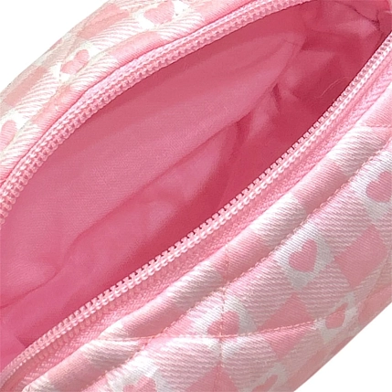 Косметичка ручной работы АМИ (Ami lé sac) «Moyen», розовые сердечки, фото 4.