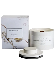 Свеча кремовая «Цветы персика и ванильный нуар»