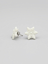 Серёжки-гвоздики «Звёздные снежинки», белые, фарфор, превью фото 1