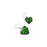 Серьги КерамЕлКа «Монстера», керамика, зелёные, превью фото 2