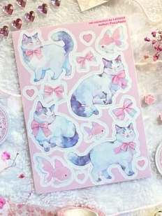 Стикерпак Лавкот «Котики в бантиках», А6