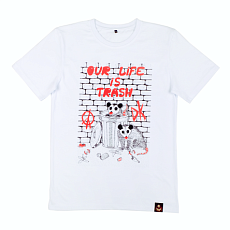 Футболка Barking Store «Our life is trash», M жен., белый