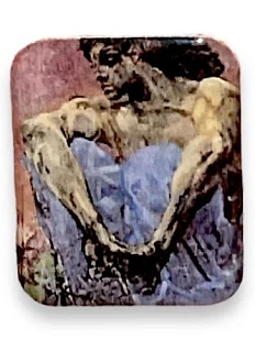 Брошь ручной работы «Врубель. Демон», дерево