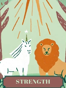 Открытка Таро Сила (Strength)