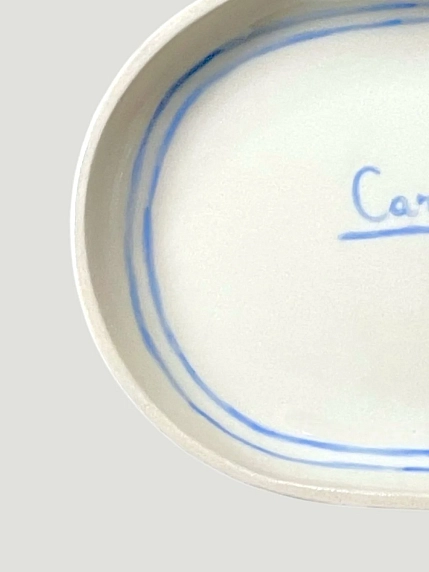 Блюдце ручной работы Йеллоускуп «Cartier here soon», керамика, 17 см, фото 3.