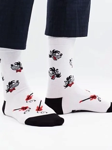 Носки «Ну, волк, погоди!», р-р 42-46, белые