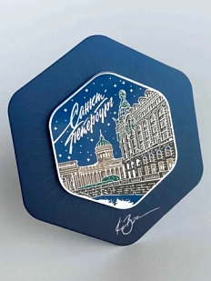 Магнит «Санкт-Петербург. Дом Зингера. Ночь», с подвесом