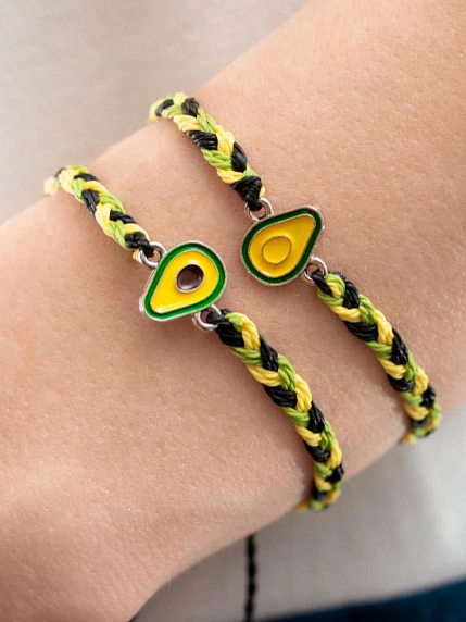 Браслеты парные WAF WAF «Авокадо», трехцветные, фото 2.