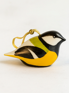 Игрушка на ёлку «Синица» жёлто-зеленая