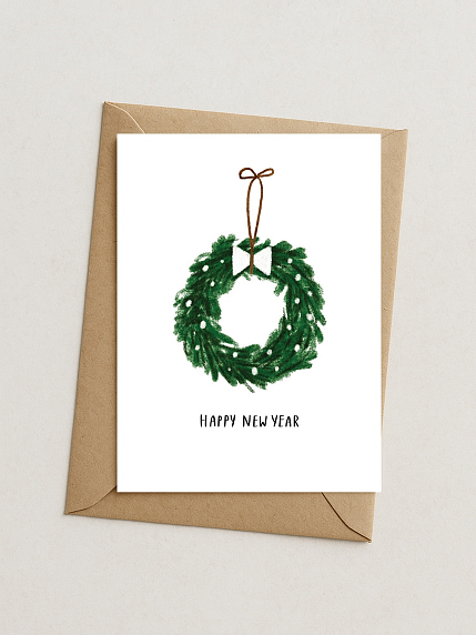 Открытка на Новый год «Рождественский венок», А6, фото 2.