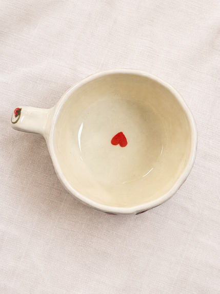 Кружка ручной работы с клубникой «Люби себя», керамика, 300 мл, фото 3.