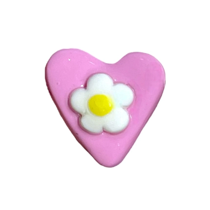 Кольцо ручной работы Радость Рядом Сердце с ромашкой, полимерная глина, незамкнутое, фото 2.