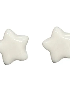 Серёжки-гвоздики КерамЕлКа «Звёздочки белые», керамика