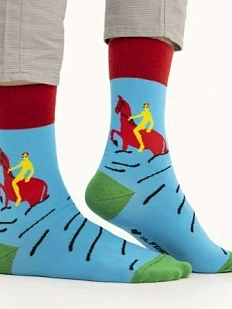 Носки «Купание красного коня», р-р 38-41, голубые