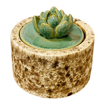 Шкатулка «Суккуленты №3», 7 см, керамика, фото 1.