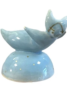 Статуэтка ручной работы «Летящий», голубой, керамика