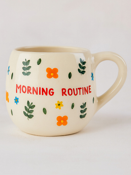 Кружка ручной работы круглая «Morning Routine», керамика, 400 мл, фото 1.