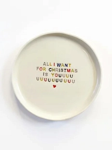 Тарелка ручной работы ММ керамика на Новый год с надписью «All i want for christmas», 18 см