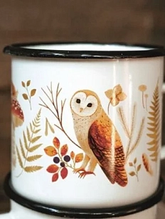 Кружка эмалированная «Сипуха», белая, 400 мл