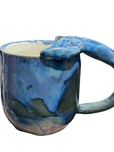 Кружка ручной работы Хвост кита, керамика, 350 мл