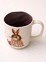 Кружка ручной работы Ким керамика с росписью Зайка с книжкой, фарфор, 350 мл, превью фото 2