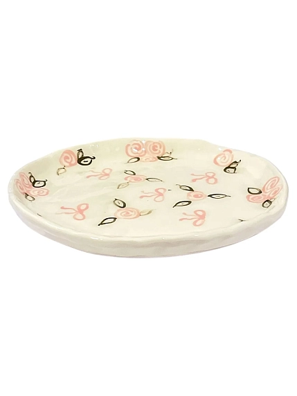 Тарелка ручной работы Татко керамика «Розы и бантики», керамика, 18 см, фото 3.