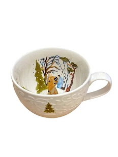 Чашка для чая ручной работы Мадам де Тюль с фигуркой внутри Лиса, фарфор, 250 мл