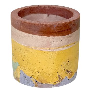 Кашпо Детали решают «Маленькая деталь», бетонное, жёлто-коричневый, фото 1.