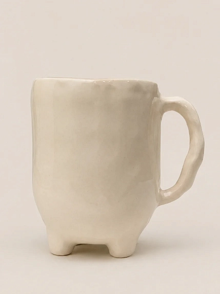 Кружка ручной работы на ножках Быкова керамика «Окно с синими ставнями» № 3,  керамика, 250 мл, фото 3.